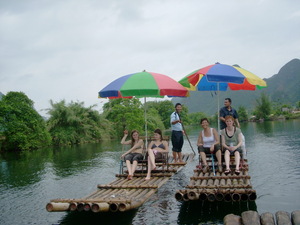 Bamboo rafting on Yulong River